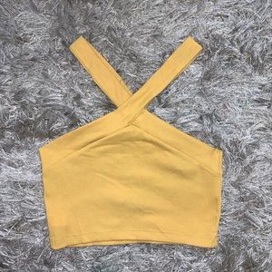 Yellow cross crop top! 🔆